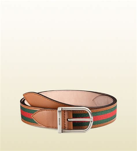 gucci nylon web leather belt|genuine leather Gucci belt women.